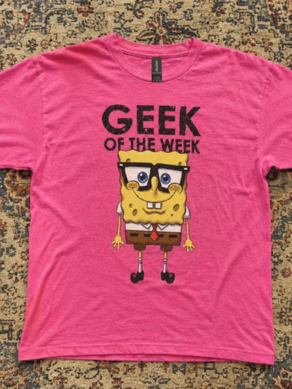 Gildan Pink 'Geek of the Week' Sponge Graphic Tee - Men